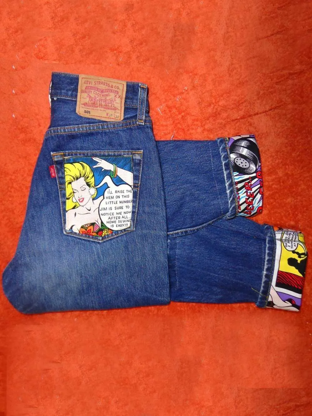 Levi's Vintage Fumetti anni 80 jeans con tessuto