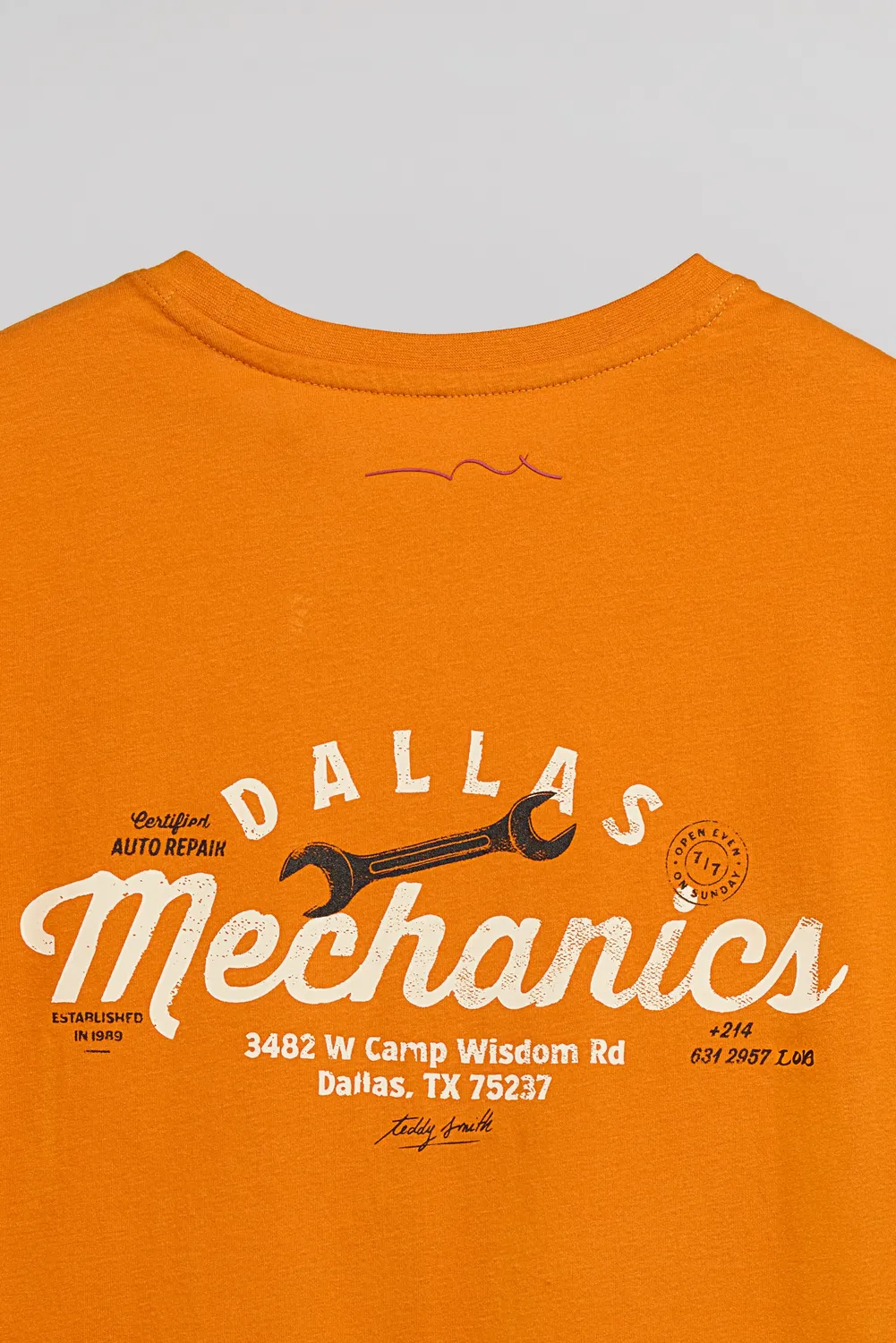 Teddy Smith T-Mechanics MC t-shirt uomo orange vintage
