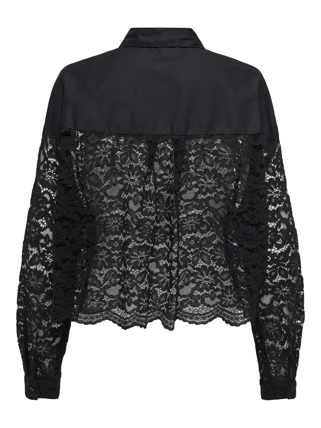 ONLY Onljilli Lace Mix maglietta donna nera S pizzo