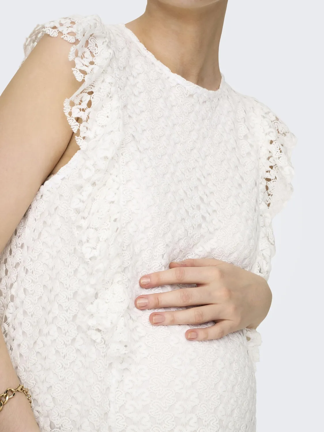 ONLY Maternity Top Donna girocollo smanicato volant