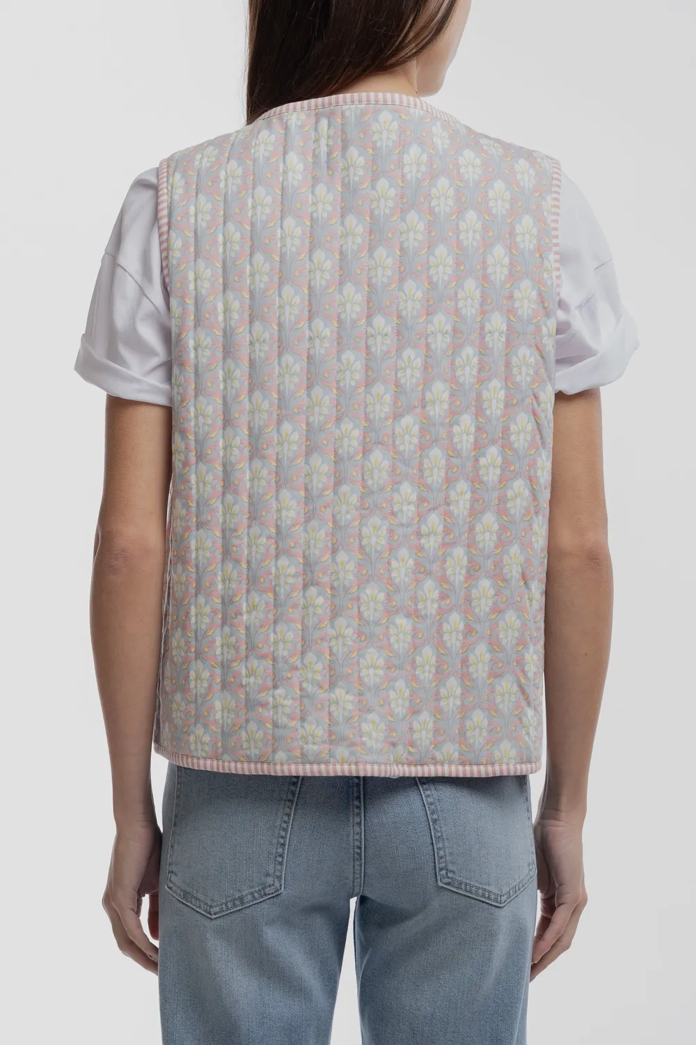 Teddy Smith G-Fiona Gilet Donna Rosa Trapuntato Mosaico