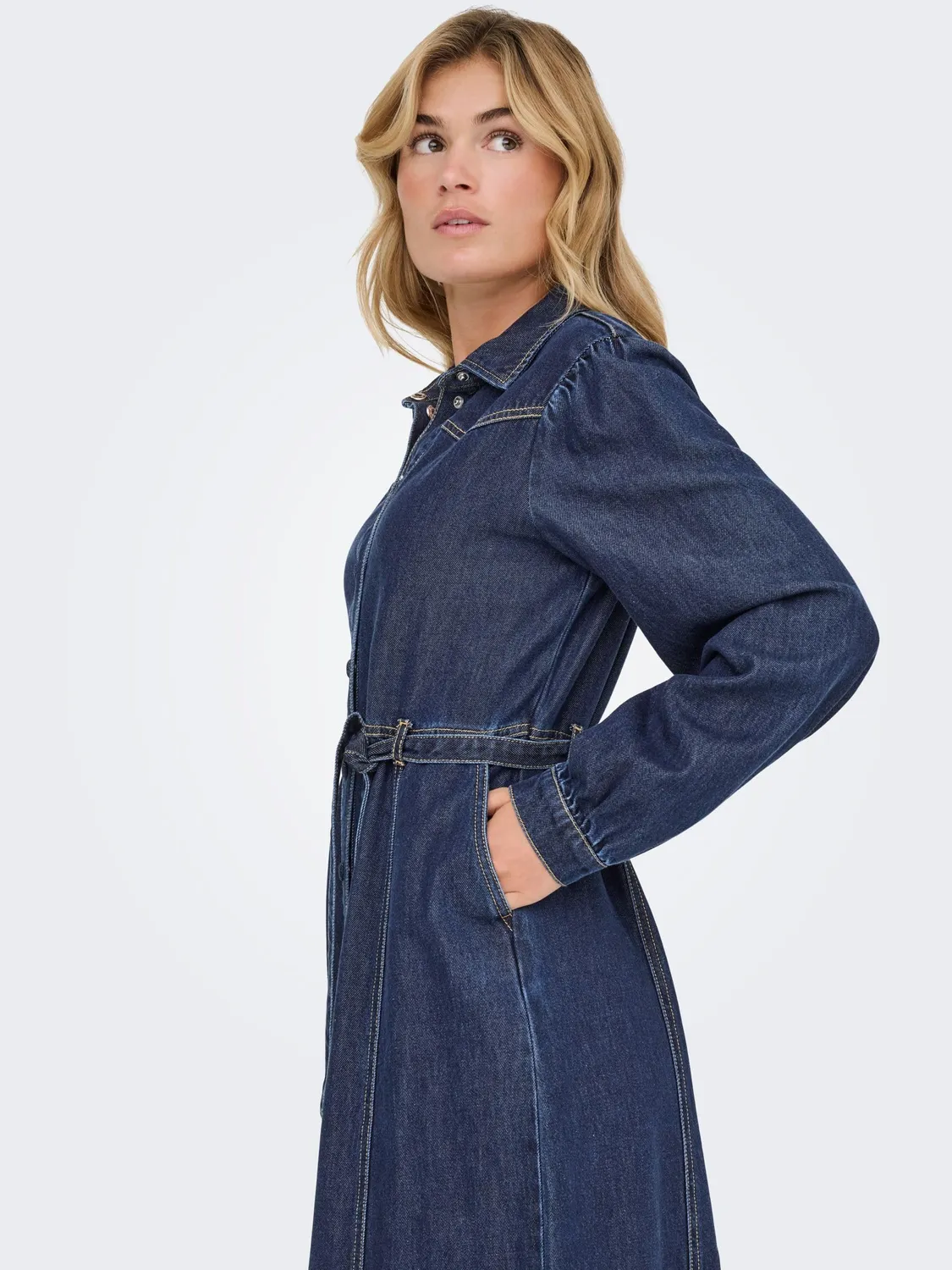 ONLY Onljulie vestito midi donna M denim blu scuro