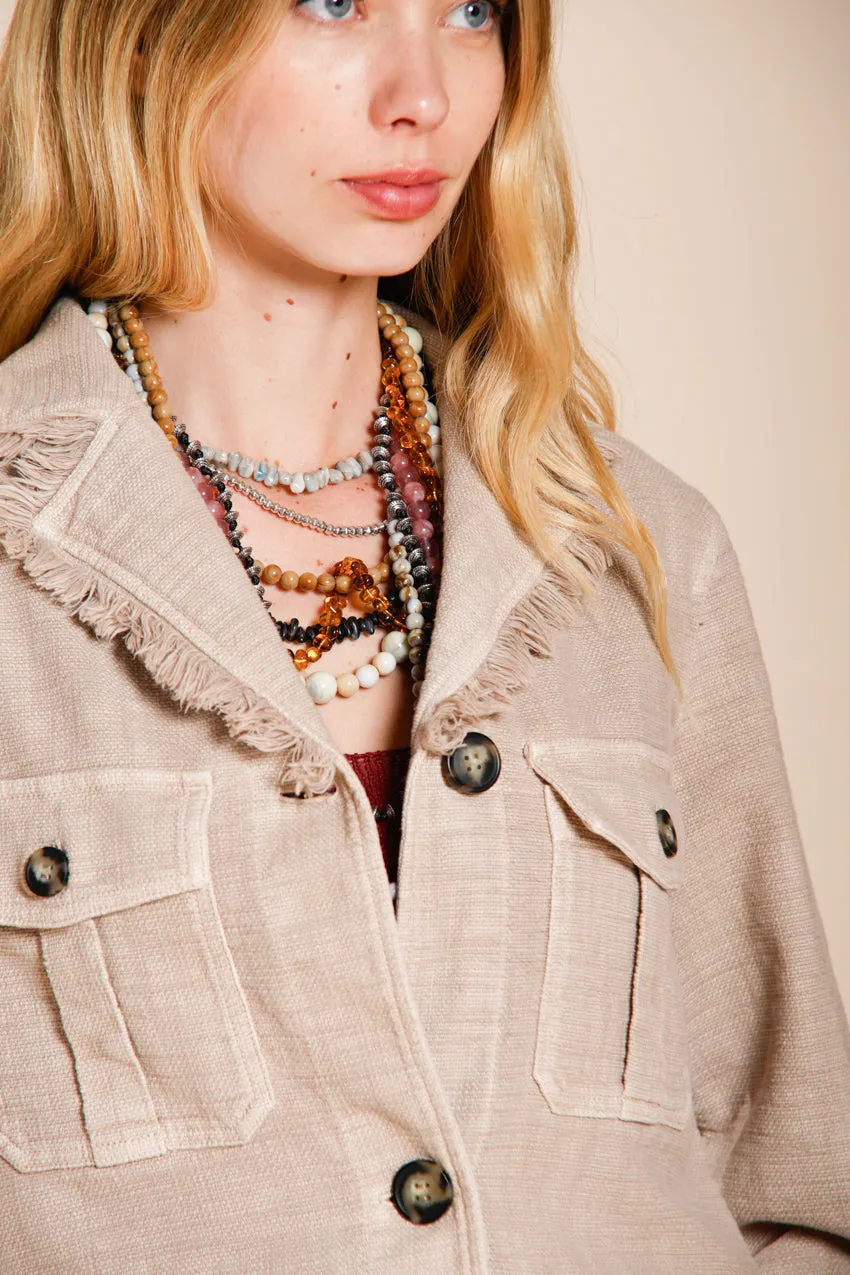 Mason's Santa Barbara giacca donna beige stuoia