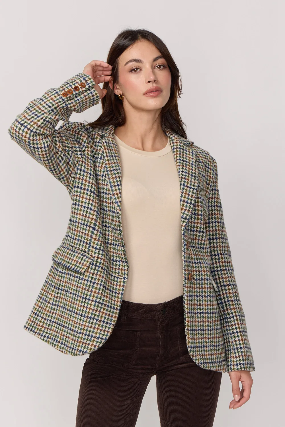 Acquaverde Ralph giacca Green pied-de-poule lana