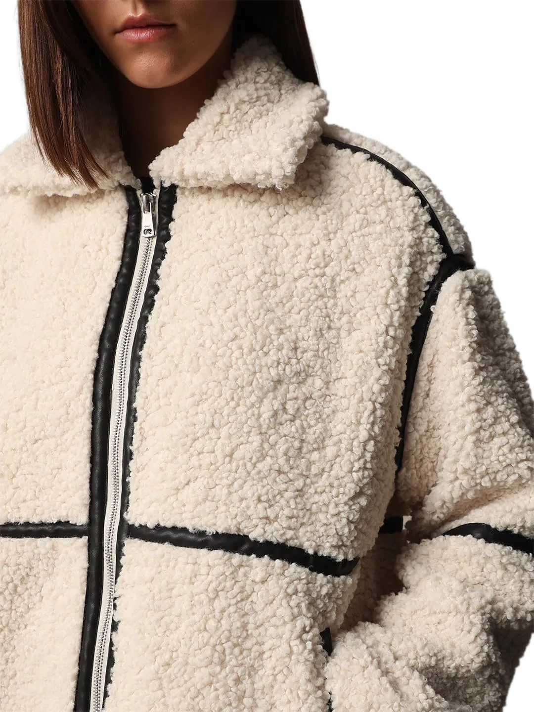 ONLY Onlparis giacca teddy panna S