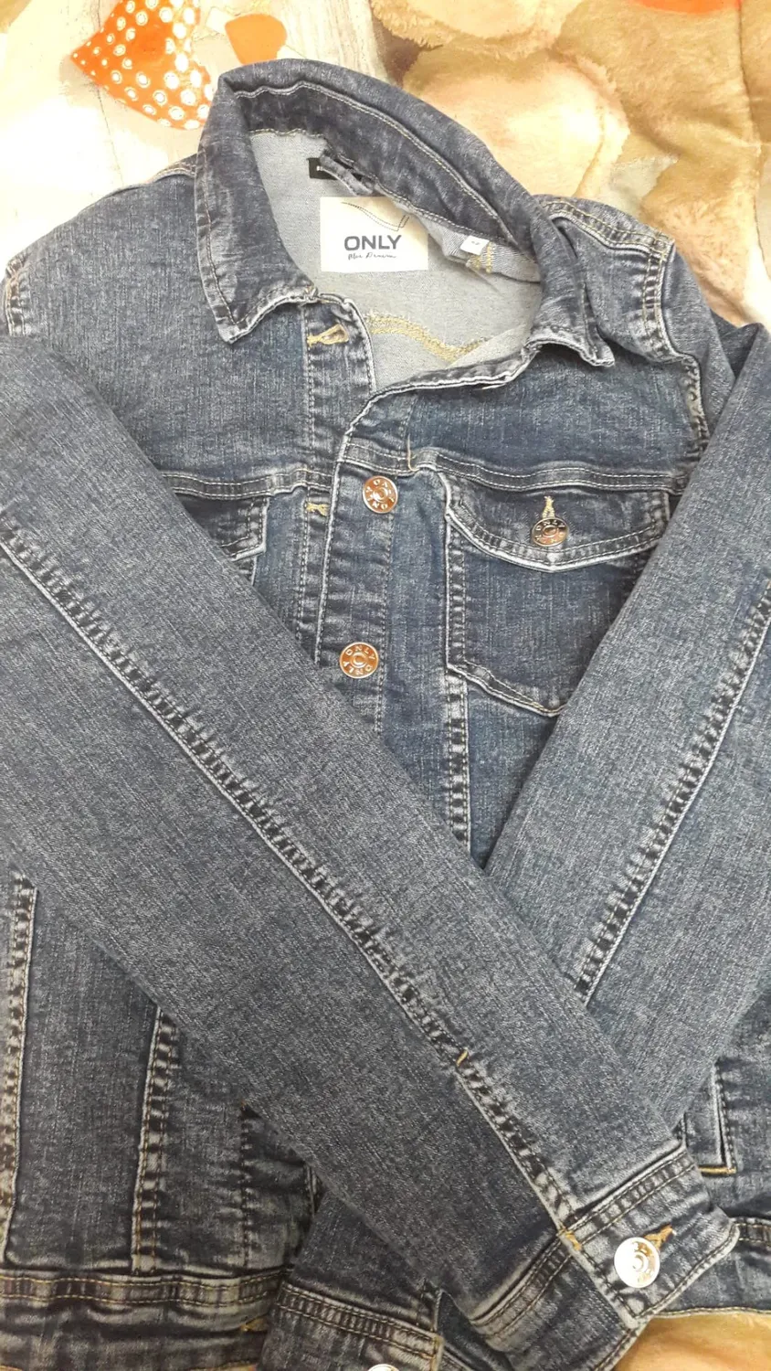 Only Tia giacca jeans donna blu cotone elasticizzato bottoni