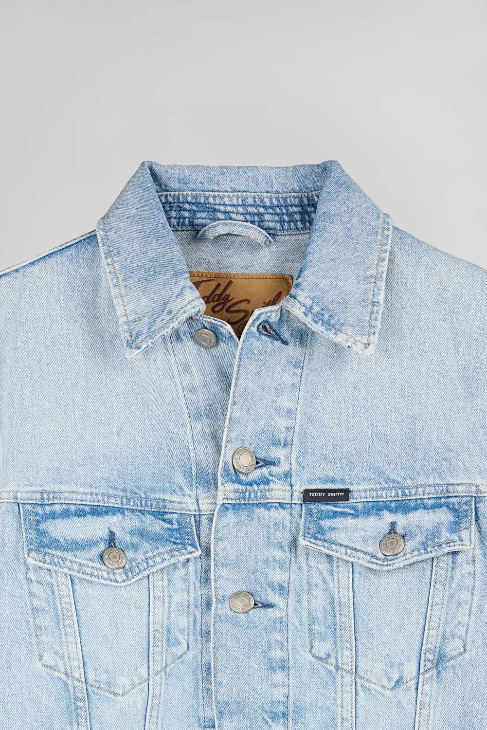 Teddy Smith Randall Fripp Destroy Giacca Denim Uomo Strappata