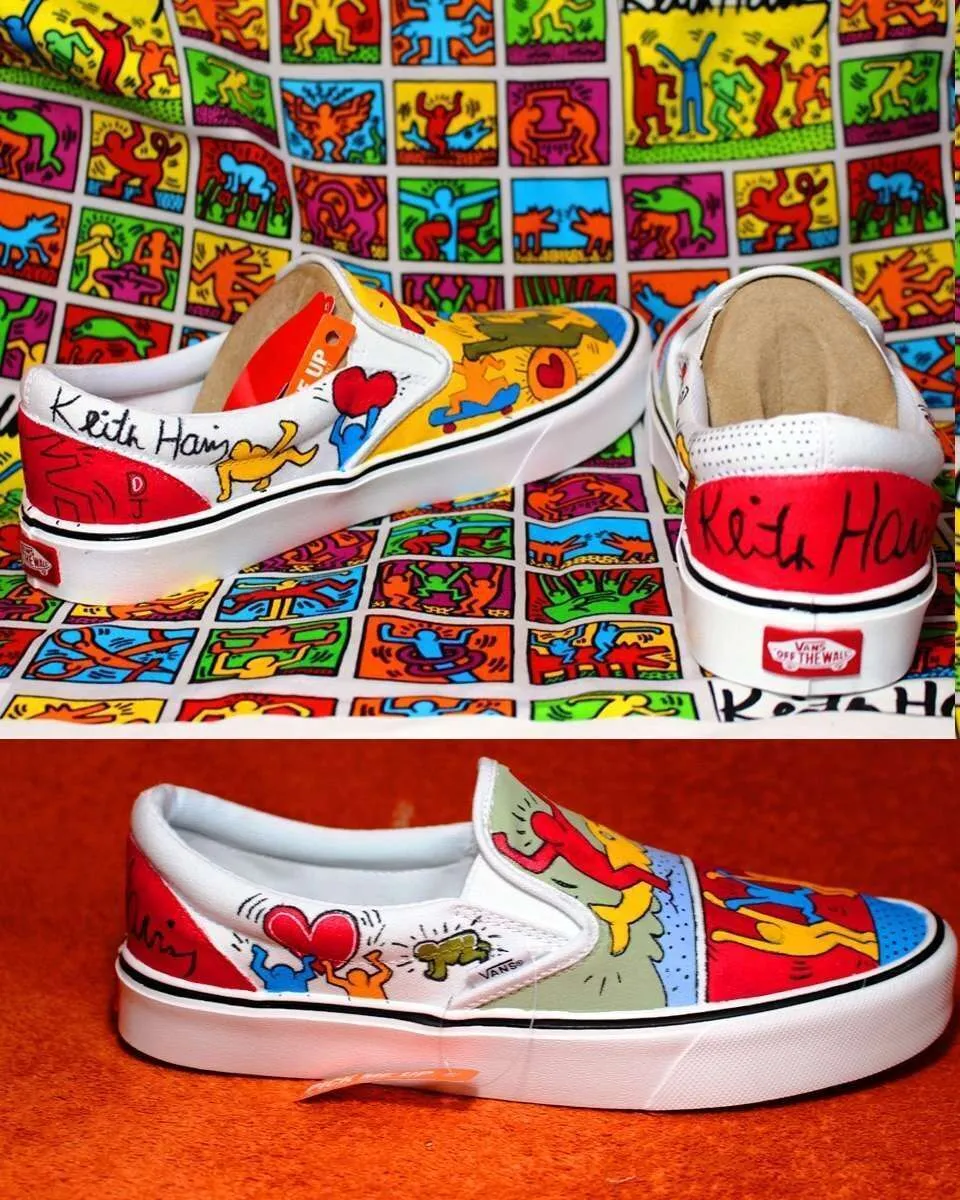 Vans Slip-On Keith Haring sneakers dipinte a mano