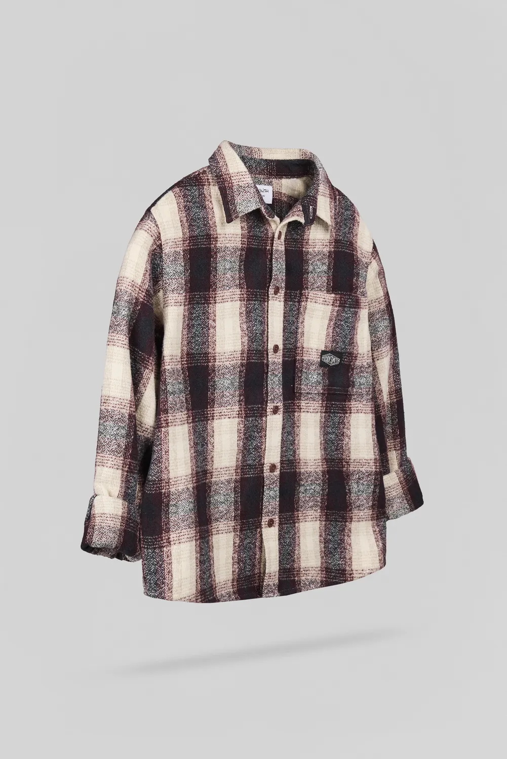 Teddy Smith C-Valentin ML camicia quadri bordeaux ragazzo