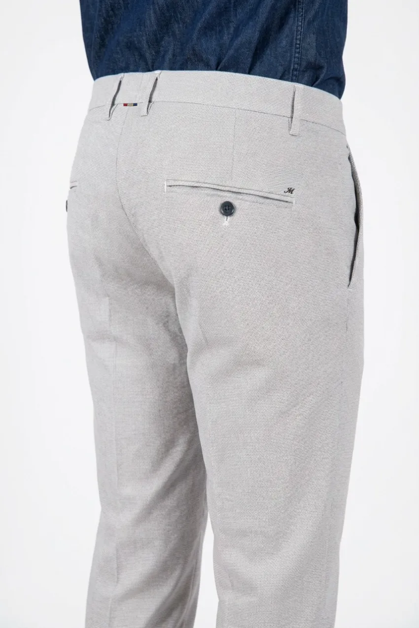 Mason's Torino pantalone chino bianco slim fit pied-de-poule