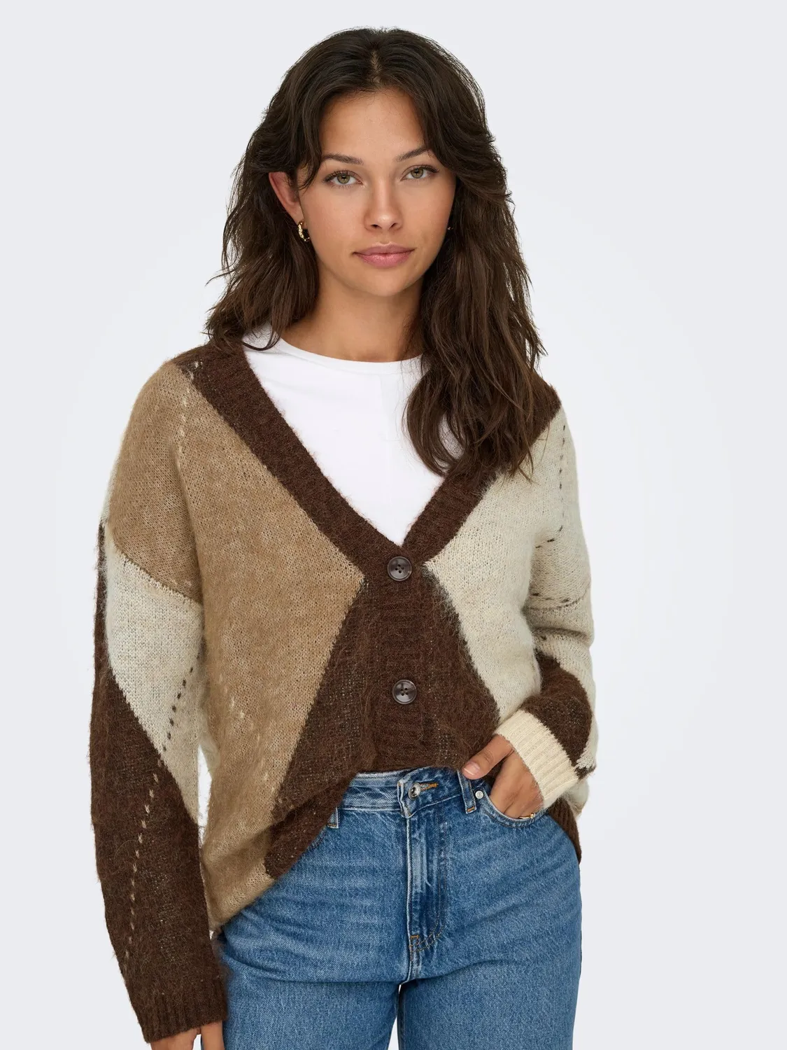 ONLY Onlnoeme maglia donna M scollo V jacquard