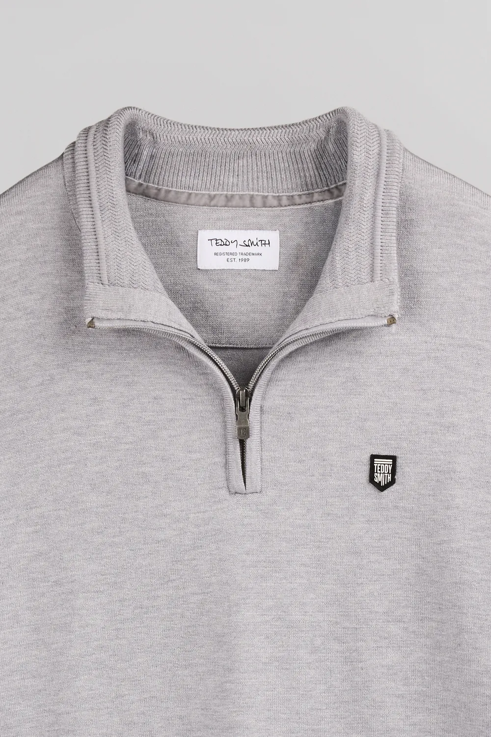 Teddy Smith P-Marty 2 maglione grigio uomo collo zip