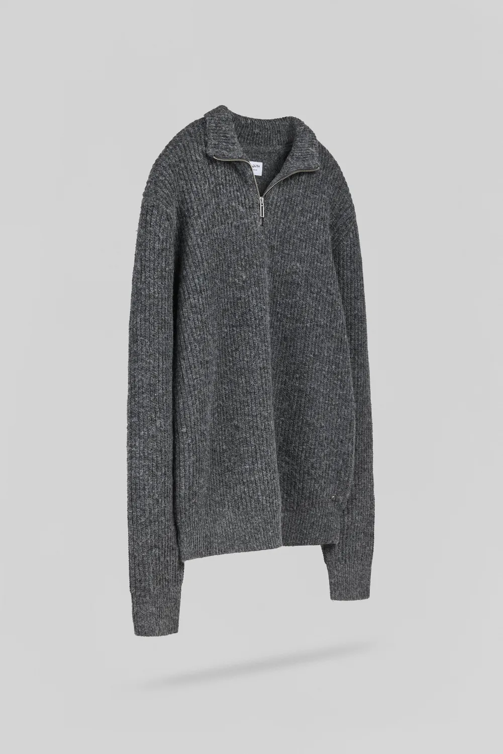 Teddy Smith P-Clayton Maglione Zip Grigio Misto Lana