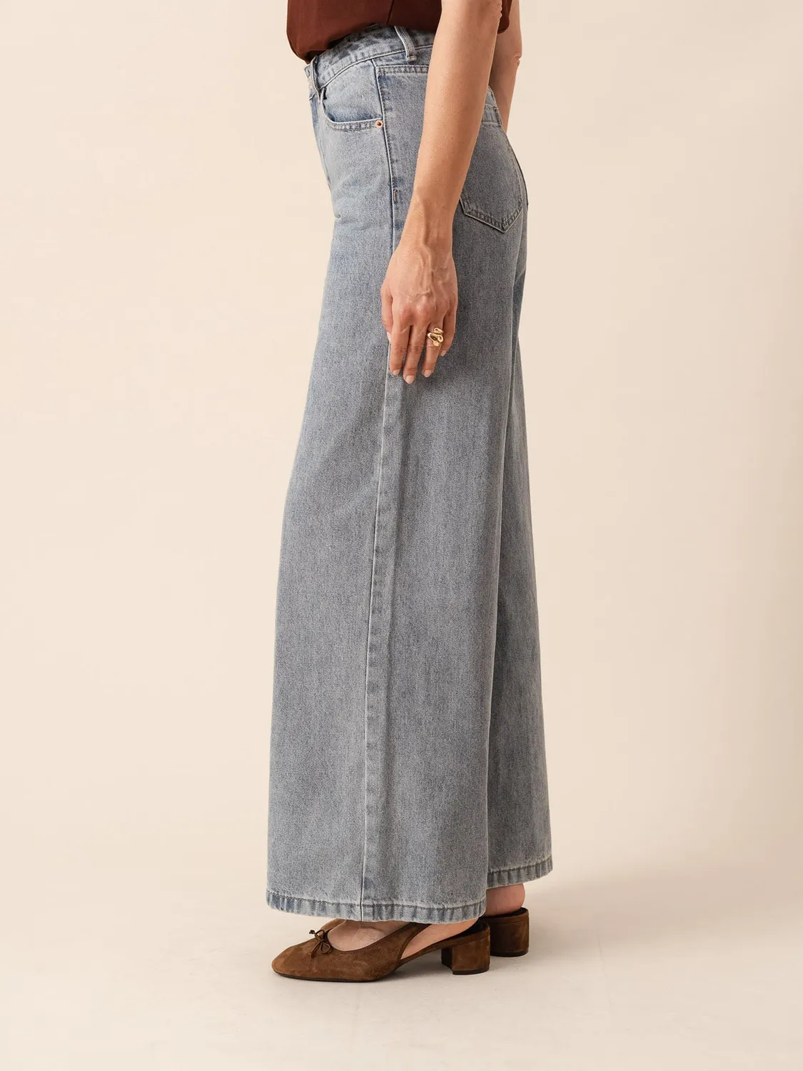Oraije Popine jeans palazzo blu vintage