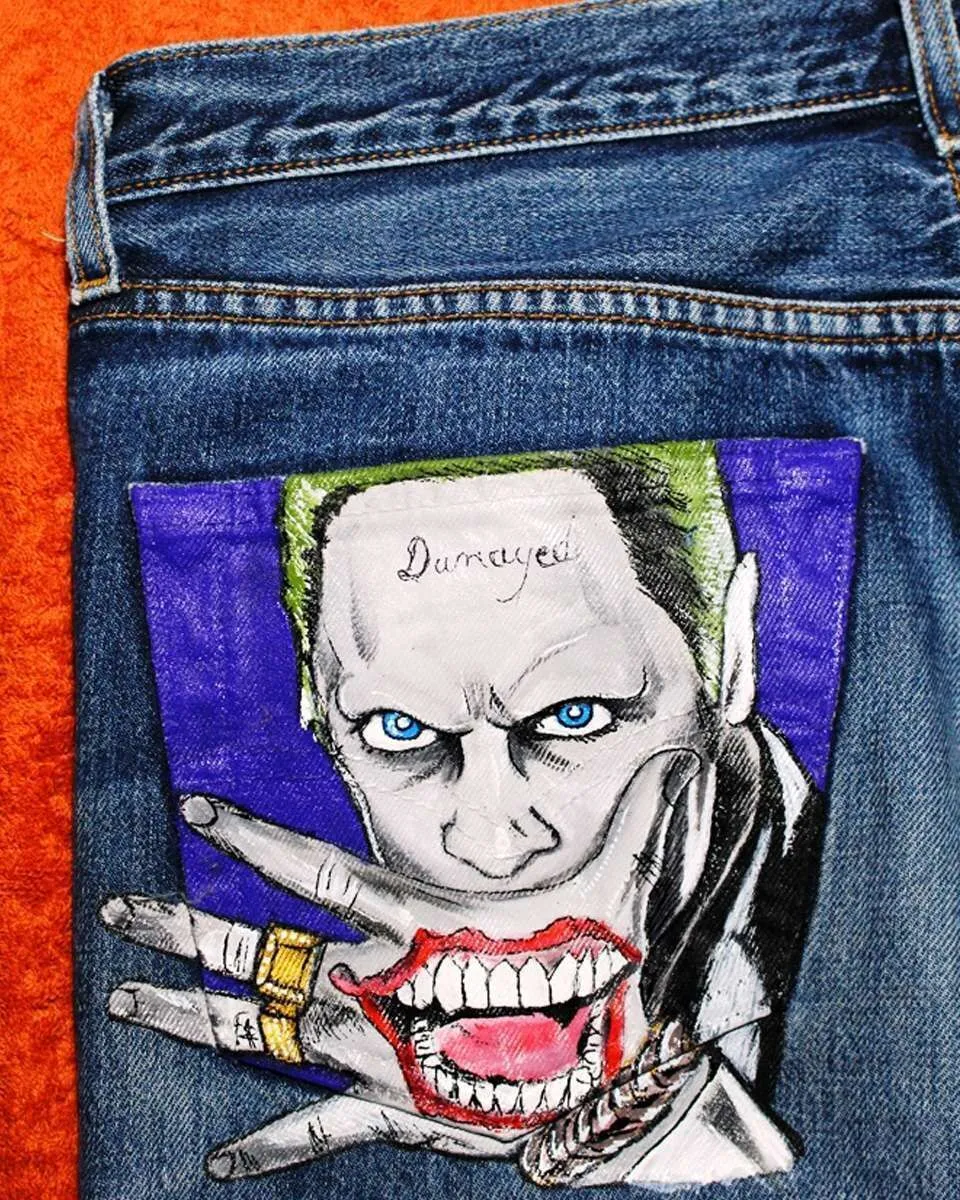 Levi's Vintage Harley Quinn Joker jeans dipinto
