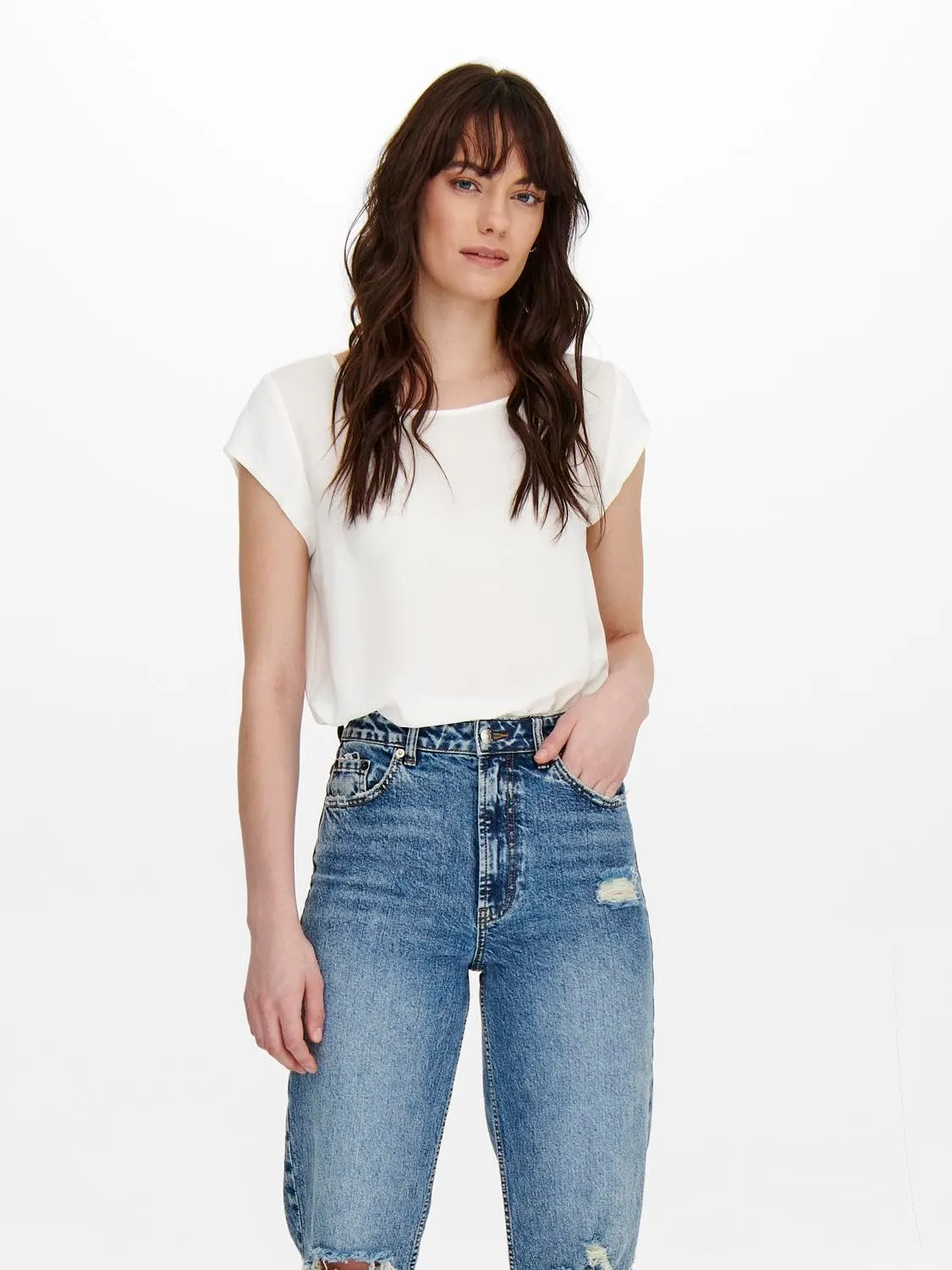 ONLY Onlvic Top Donna Fluido con Zip