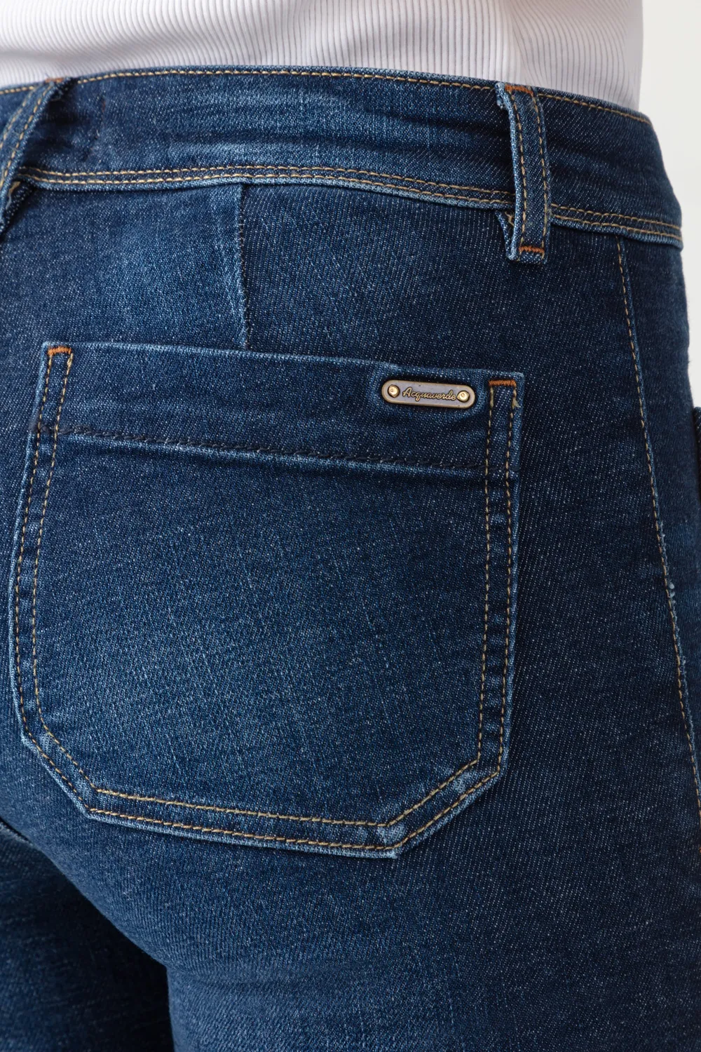 Acquaverde Charlotte jeans bootcut Dark Wash vita media