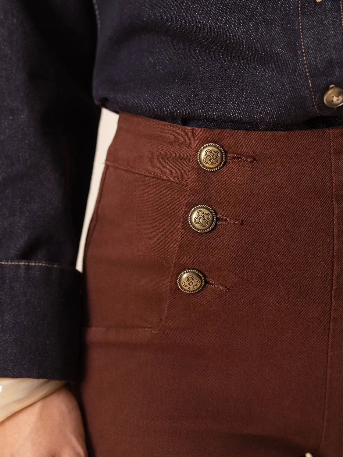 Oraije Victorine jeans paprika bottoni wide