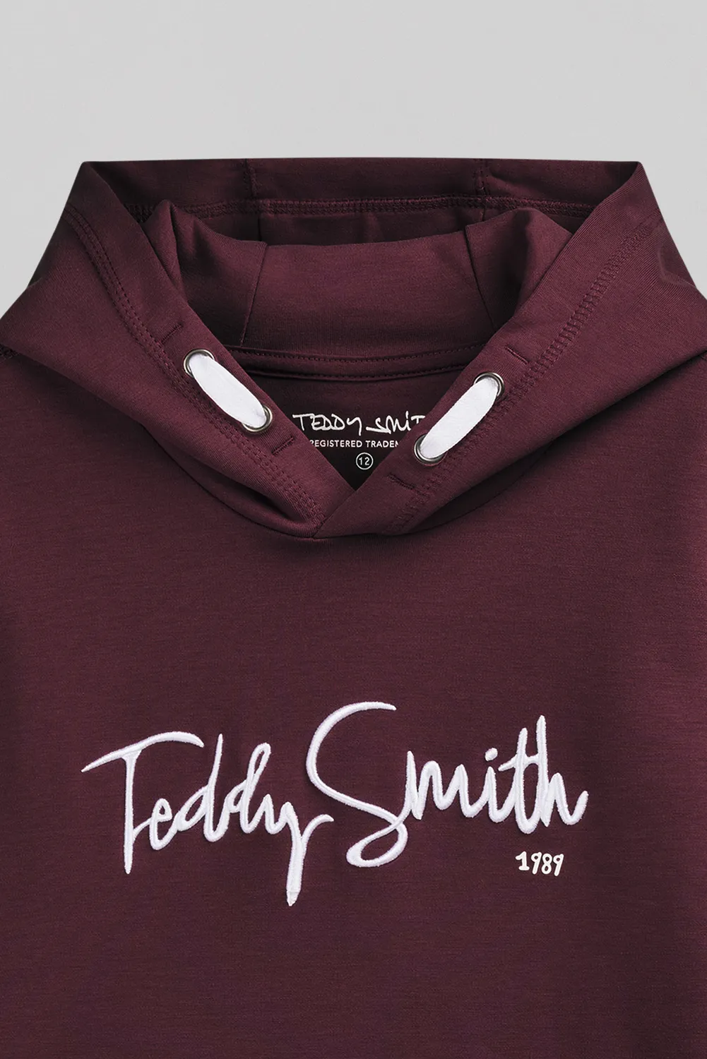 Teddy Smith S-Evry Hoody JR felpa cappuccio bordeaux bimbo