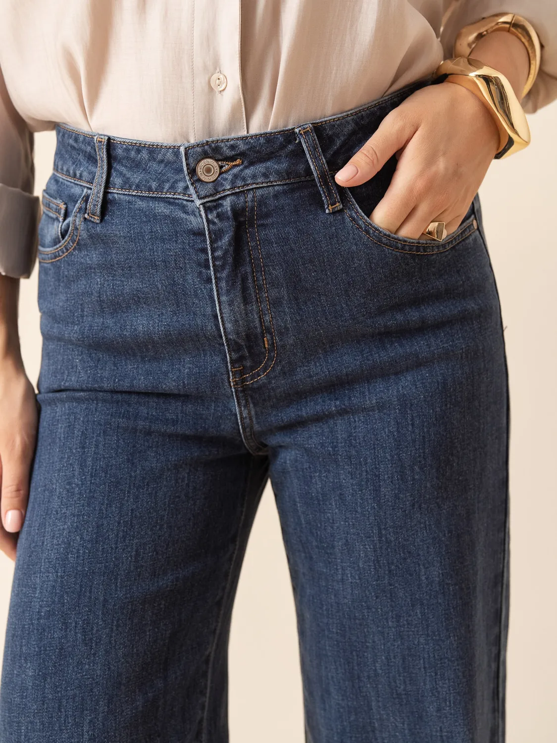 Oraije Pietro jeans palazzo blu scuro
