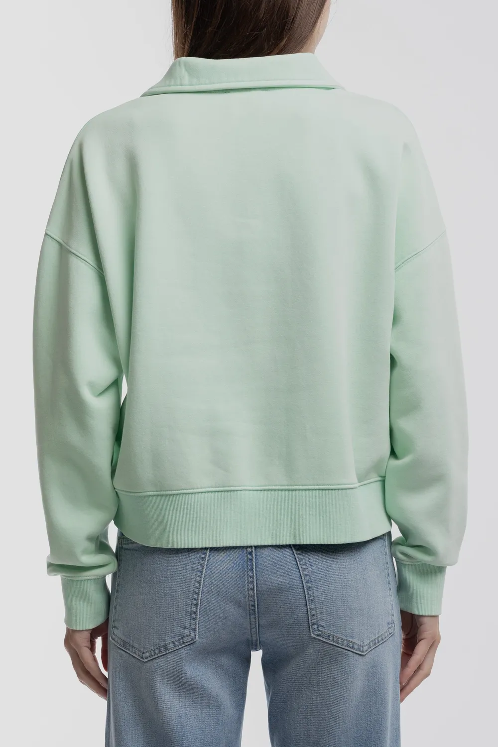 Teddy Smith S-Lily Felpa polo oversize verde menta donna