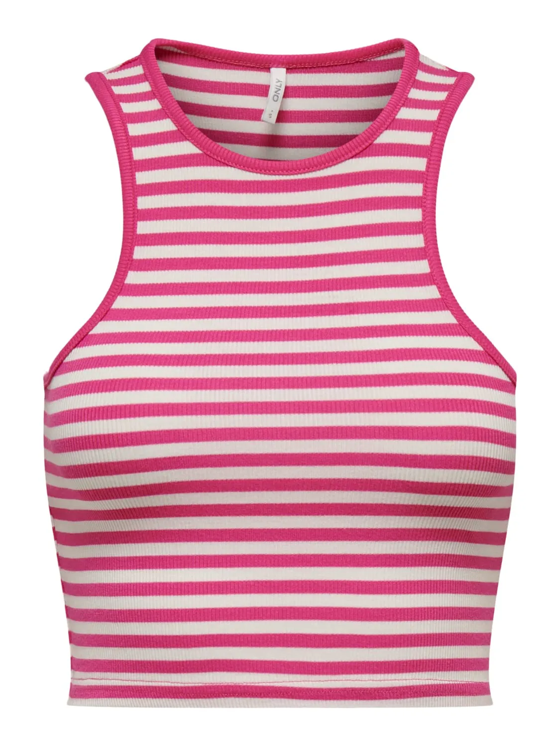 Only Onlbelia top donna crop taglia S nero righe