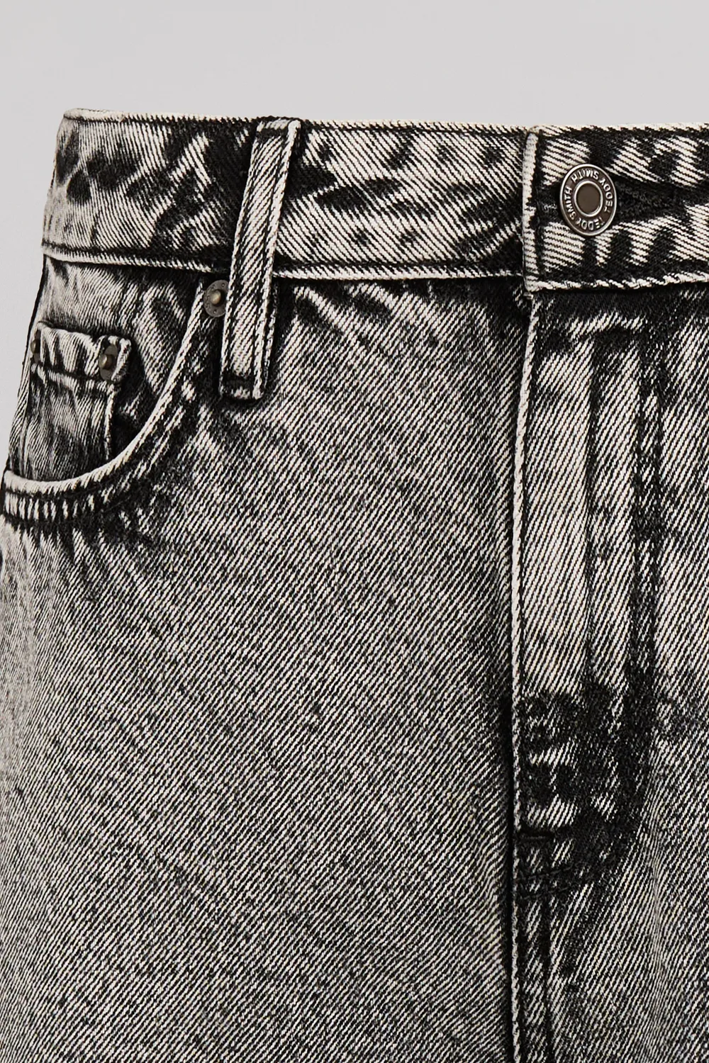 Teddy Smith P-Electra JR jeans largo grigio vita alta