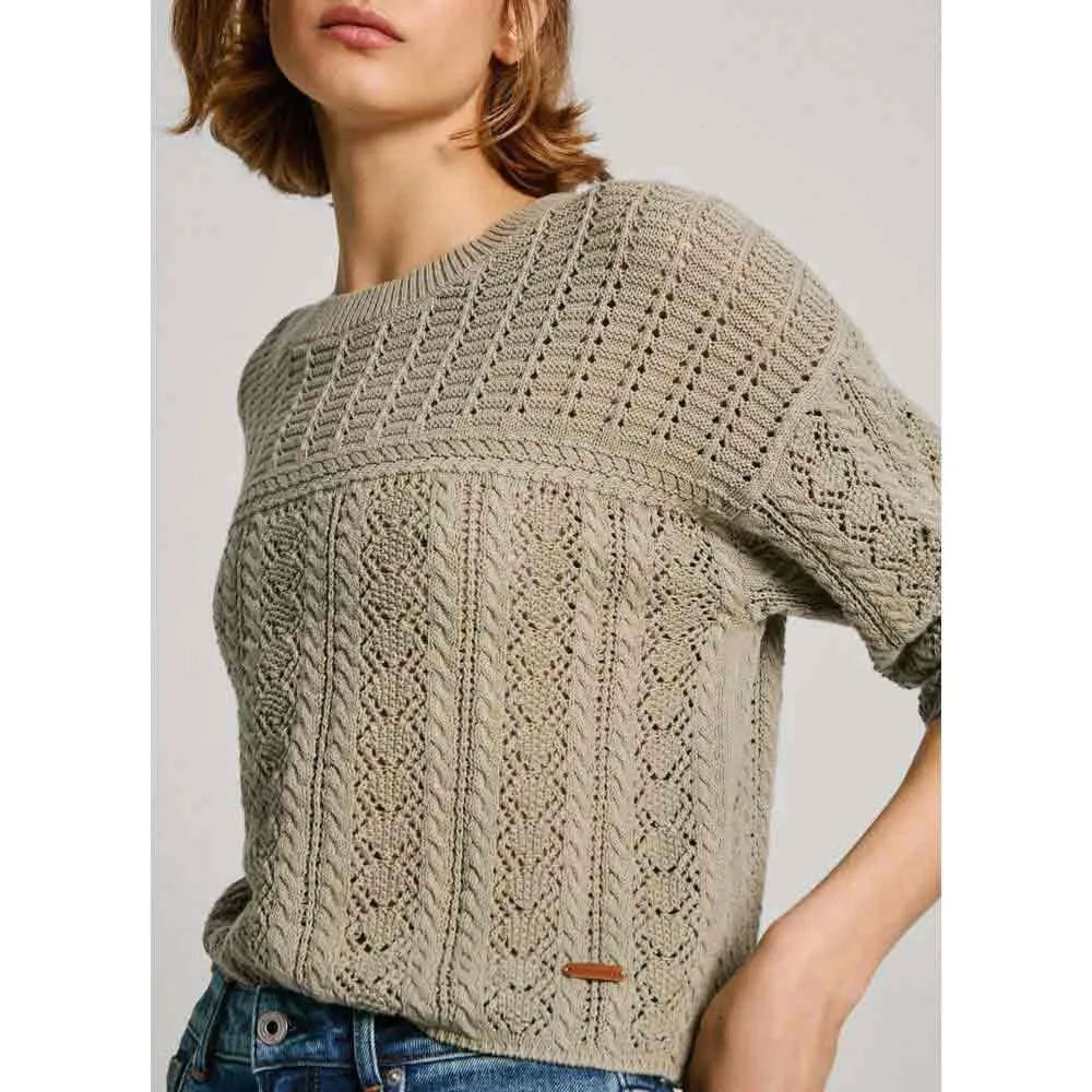 Pepe Jeans Isadora maglione donna traforato con frange