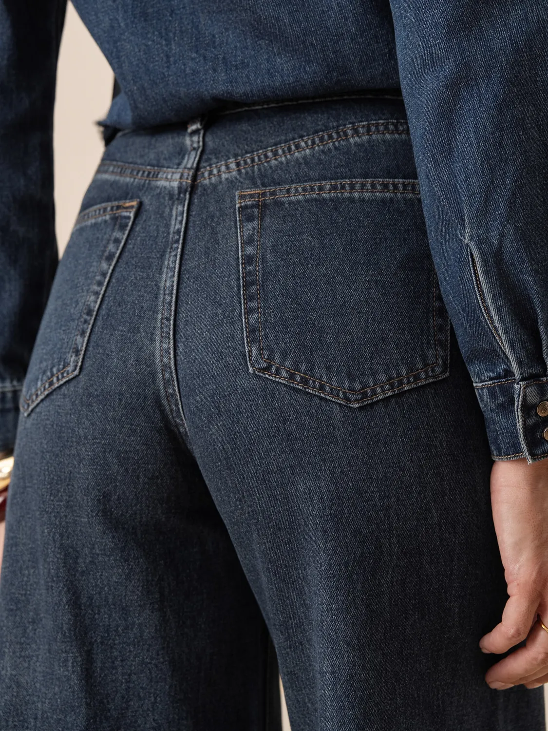 Oraije Barnes jeans palazzo blu scuro cotone
