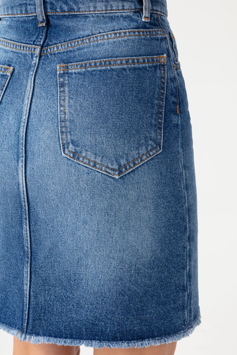 Acquaverde Yvone gonna jeans Vintage Worn vita alta