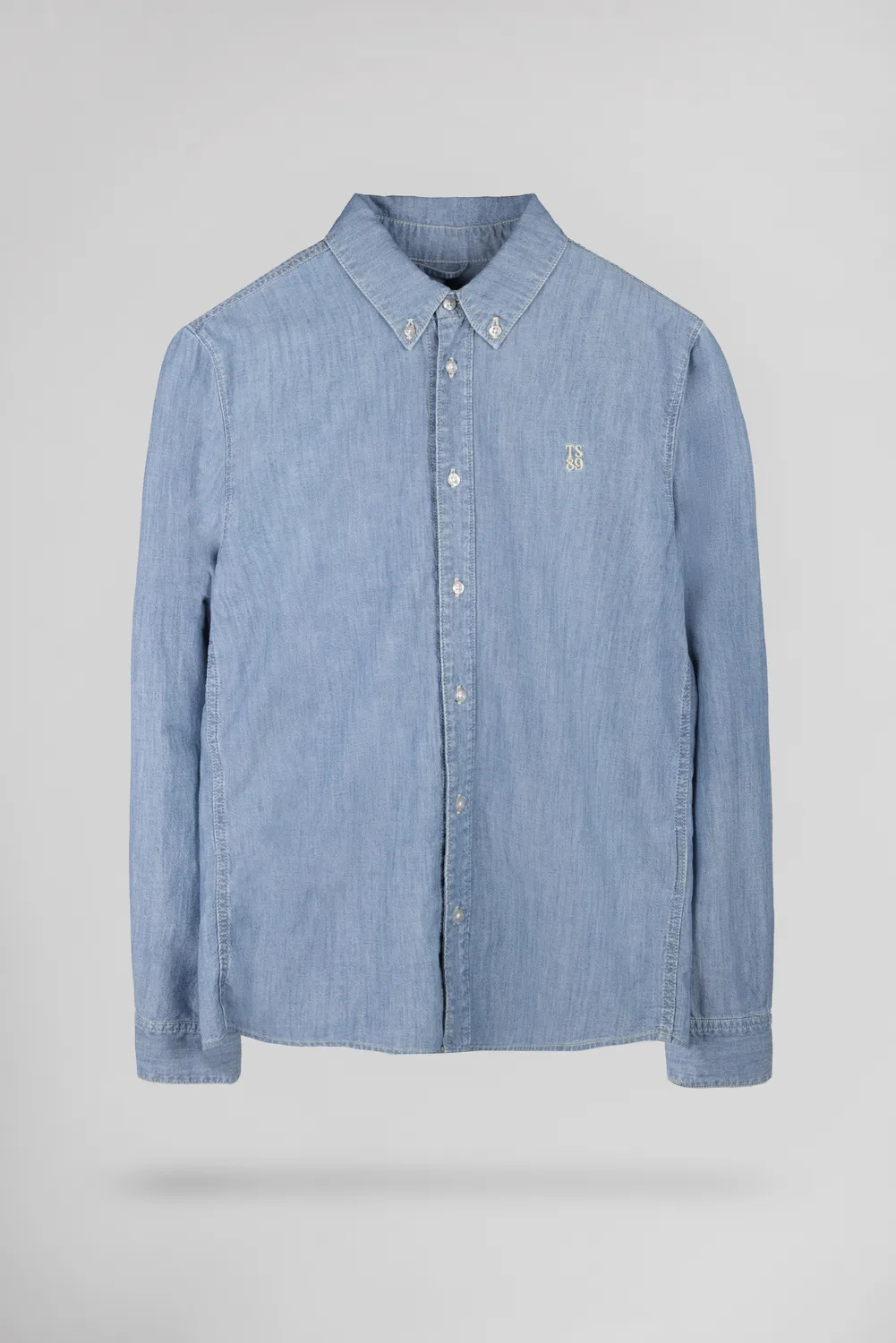 Teddy Smith C-Staner ML camicia chambray indigo chiaro uomo