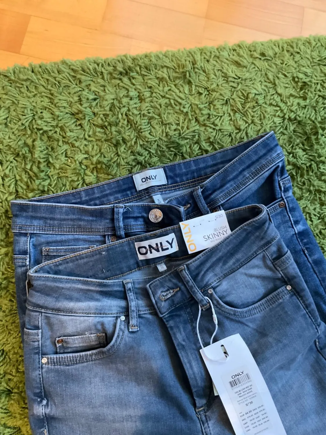 ONLY ONLBLUSH Mid SK Jeans Donna Blu gamba skinny S