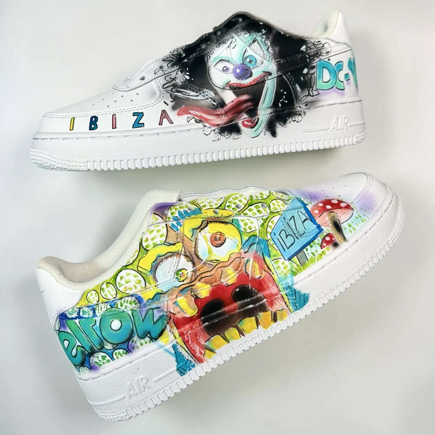 Never Say Never Air Force 1 Elrow DC-10 Ibiza sneakers dipinte