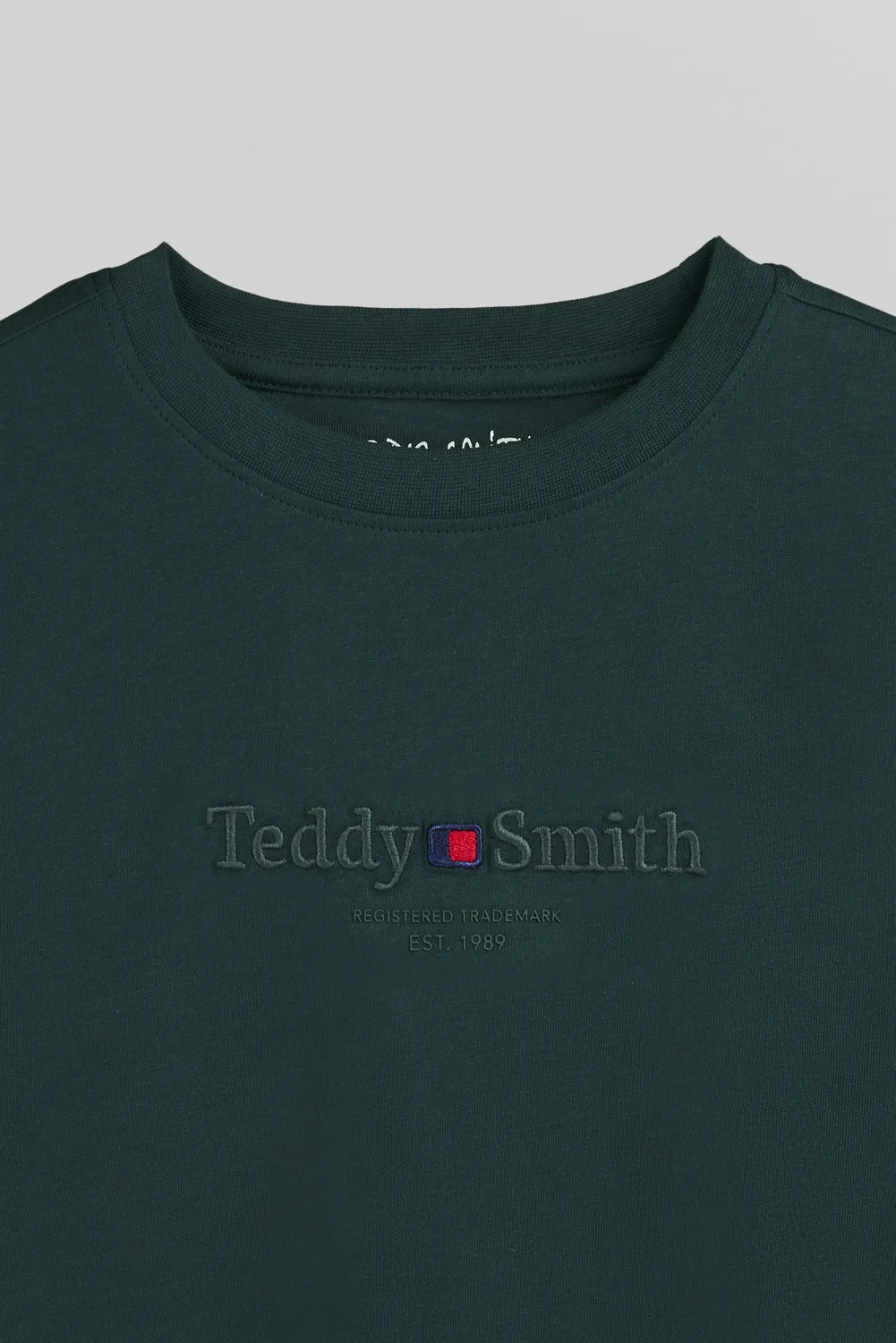 Teddy Smith T-Jim MC JR t-shirt ragazzo verde pino cotone