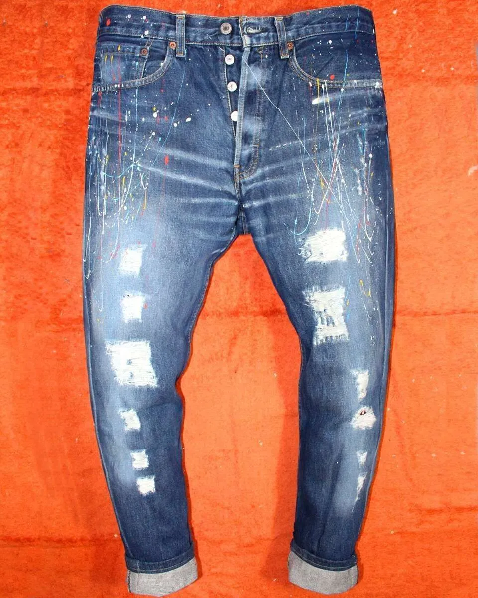 Never Say Never Levi's Jeans Destroyed Vernice
