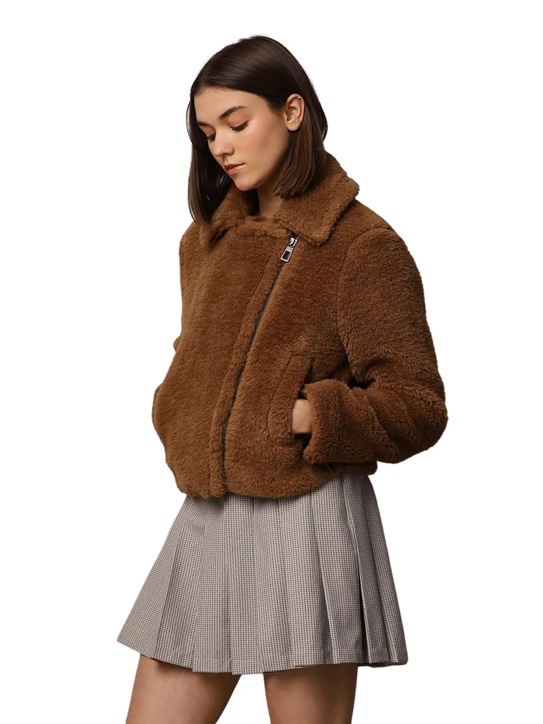 ONLY Onlverona Teddy Jacket giacca teddy nera pelo