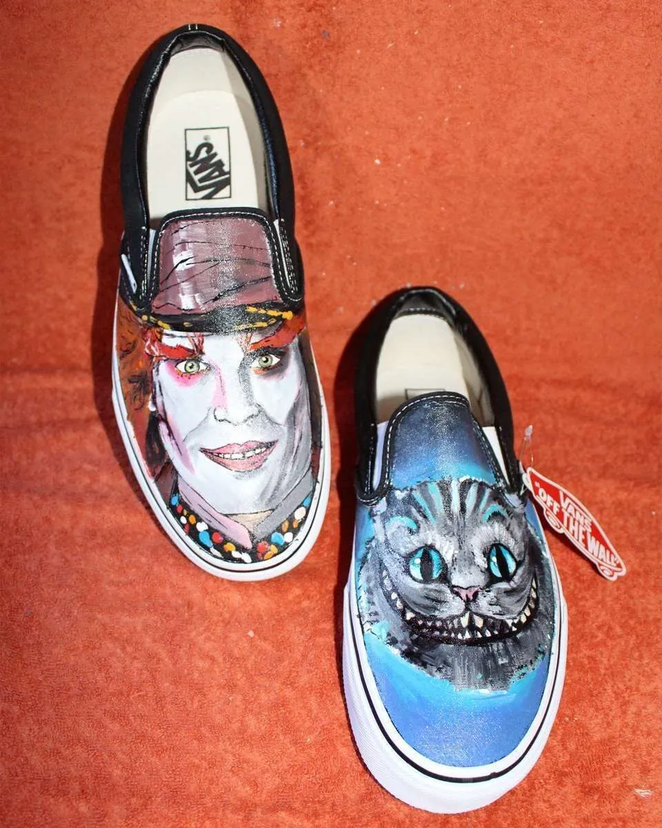 Never Say Never Vans Slip-On Alice Cappellaio dipinte a mano