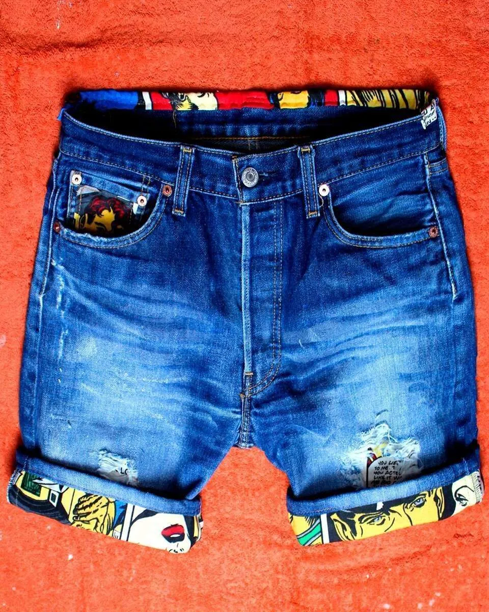 Never Say Never Fumetti Retro bermuda Levi's vintage custom