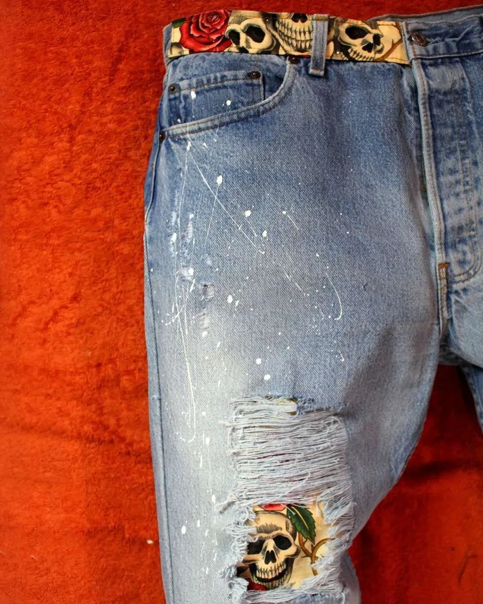 Levi's Vintage Teschi Rose jeans con tessuto su misura
