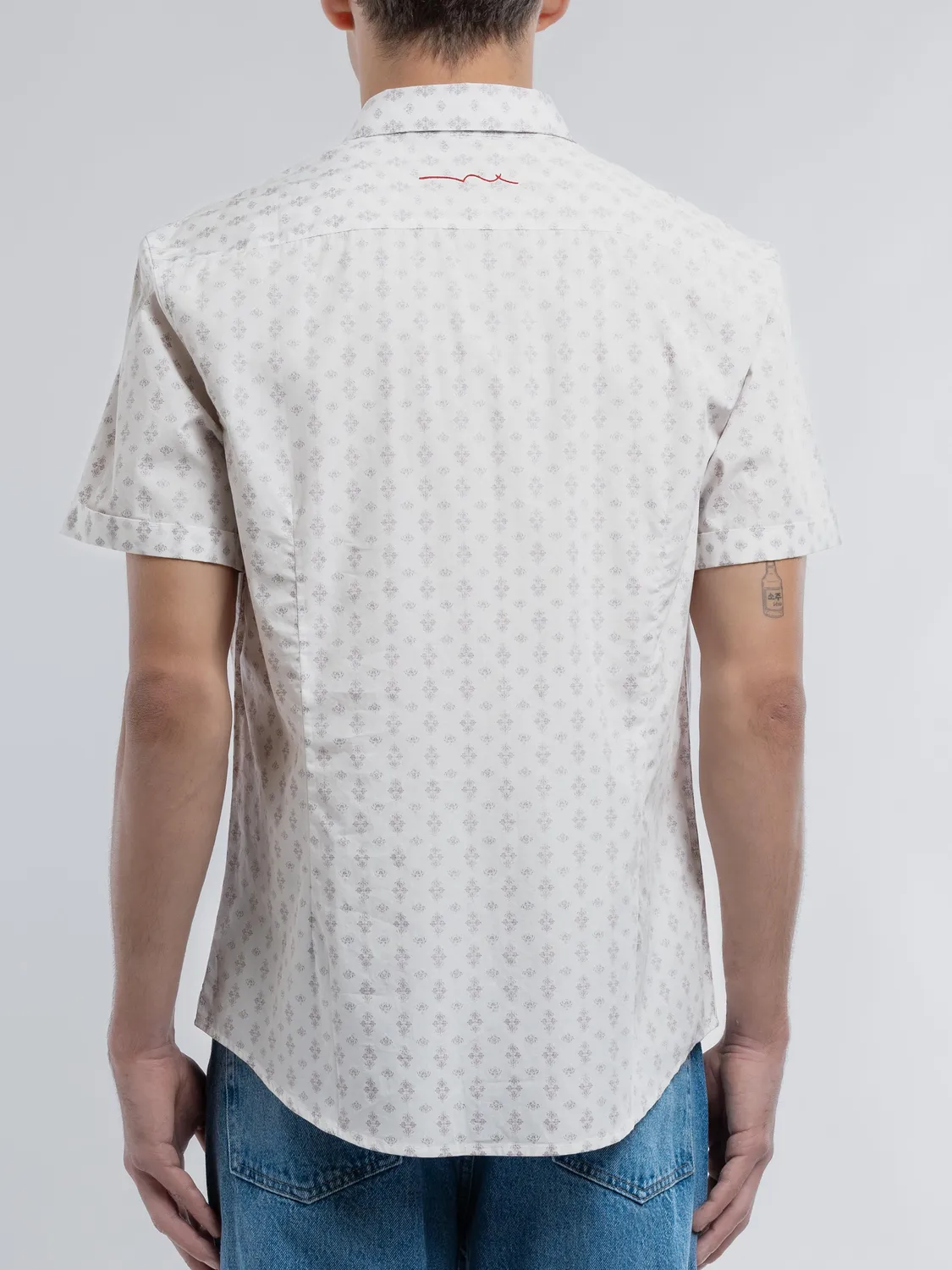 Teddy Smith Cut 2 MC camicia slim middle white uomo