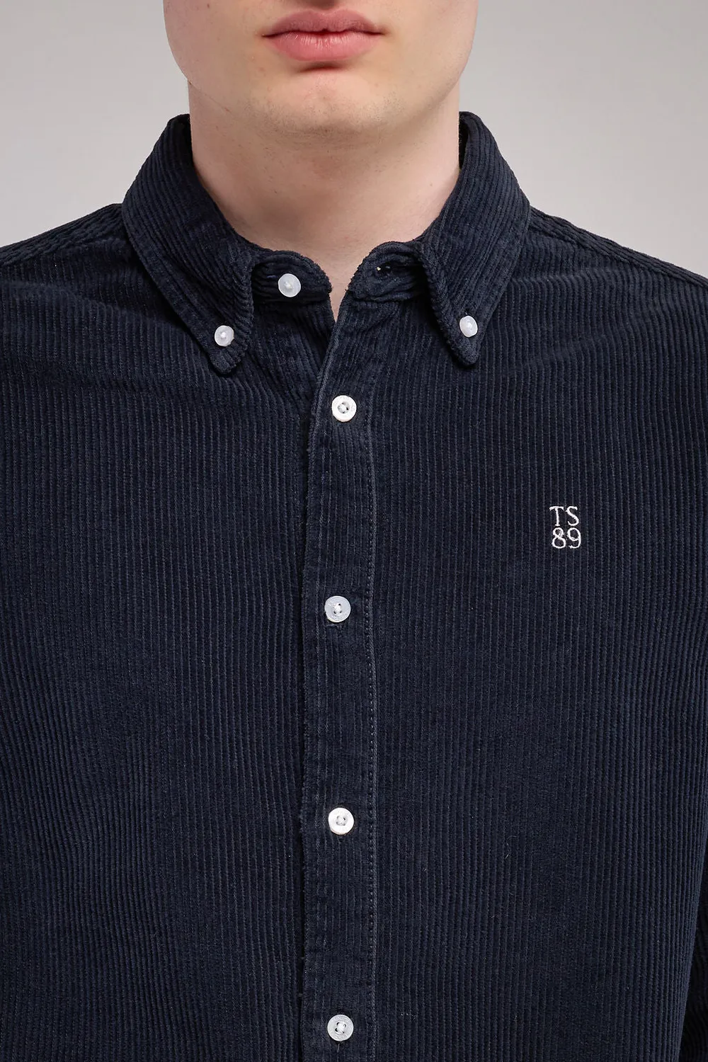 Teddy Smith C-Elton ML camicia velluto blu navy uomo