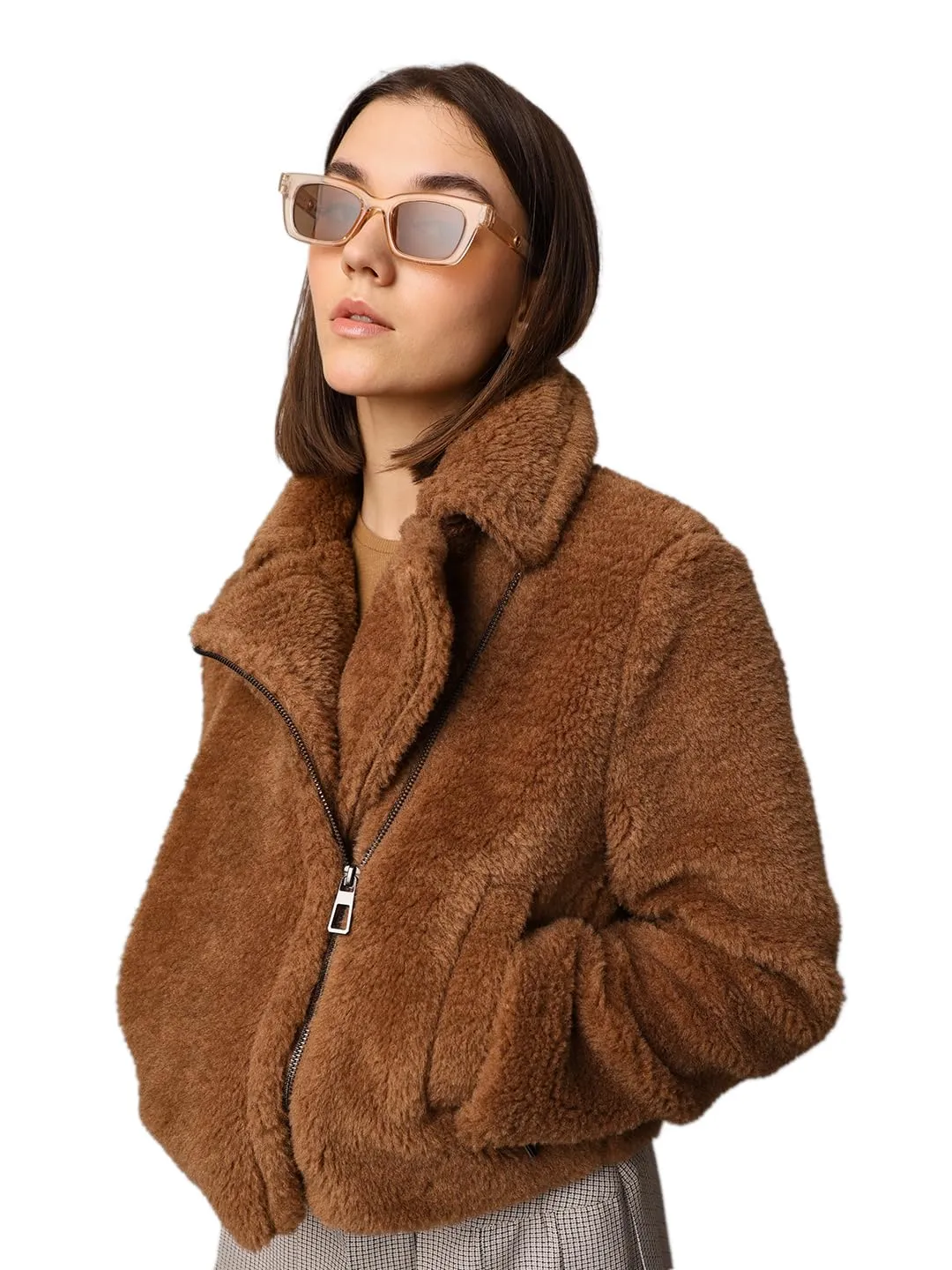ONLY Onlverona Teddy Jacket giacca teddy nera pelo