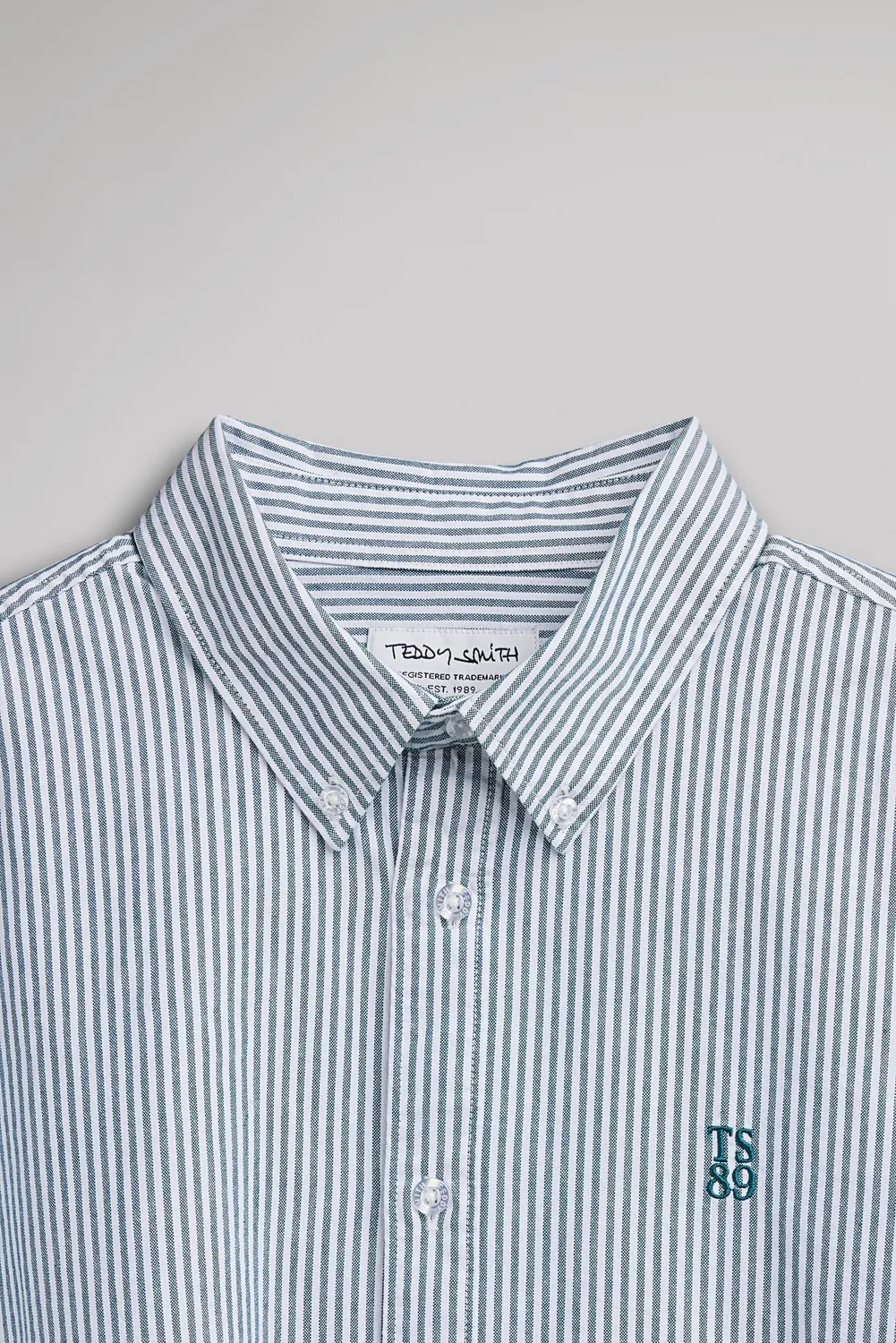 Teddy Smith C-Stanley Camicia Righe Verde Cotone Uomo