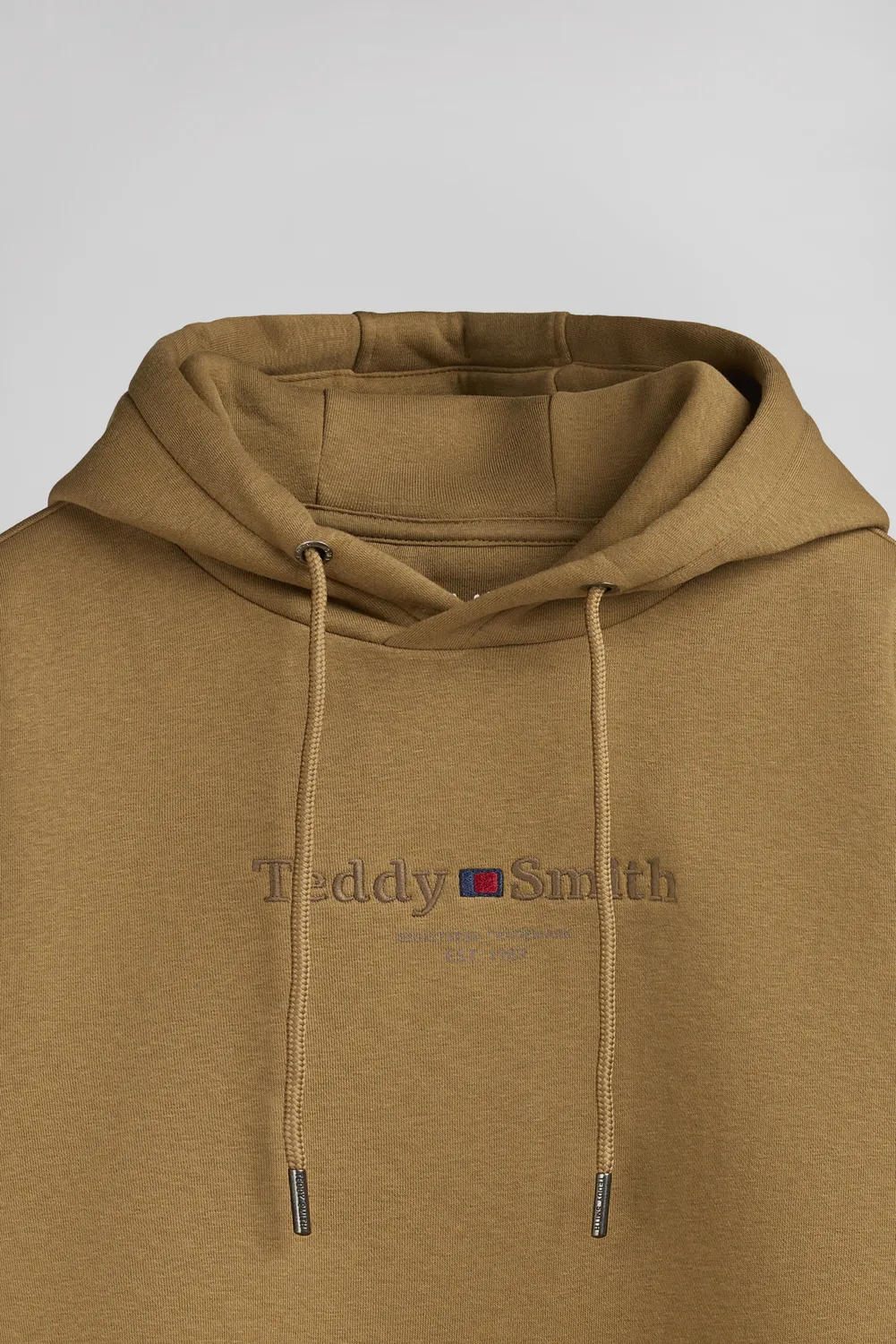 Teddy Smith S-Jim felpa uomo cappuccio nocciola tasca