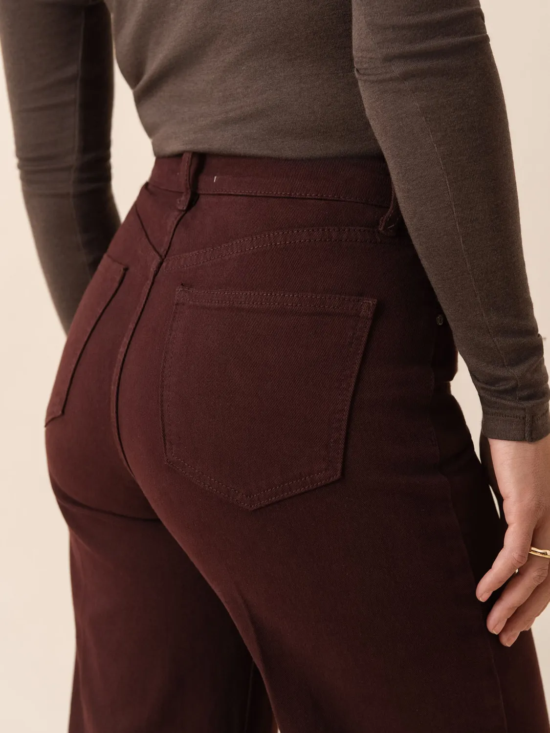 Oraije Windy jeans wide bordeaux per petite