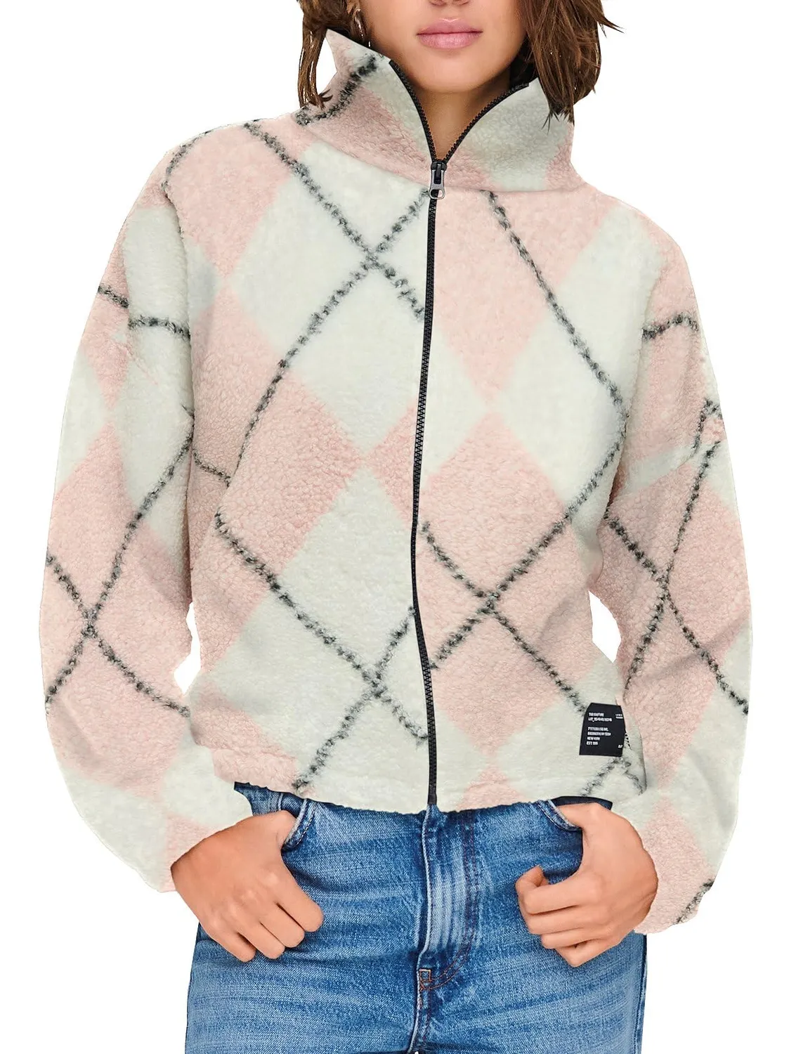 ONLY ONLLine Life L/S Zip Teddy Swt Felpa S