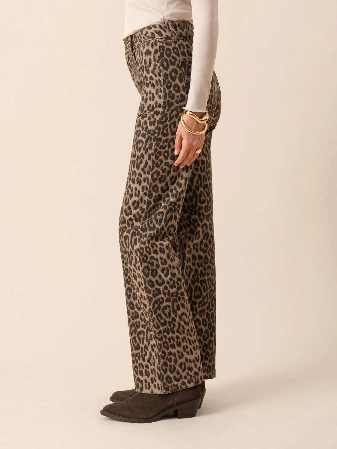 Oraije Barbara jeans leopardato straight loose