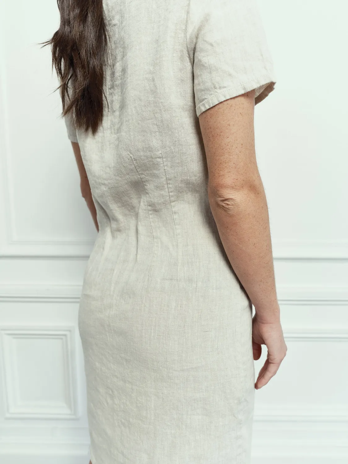 Acquaverde Alena vestito Natural in lino