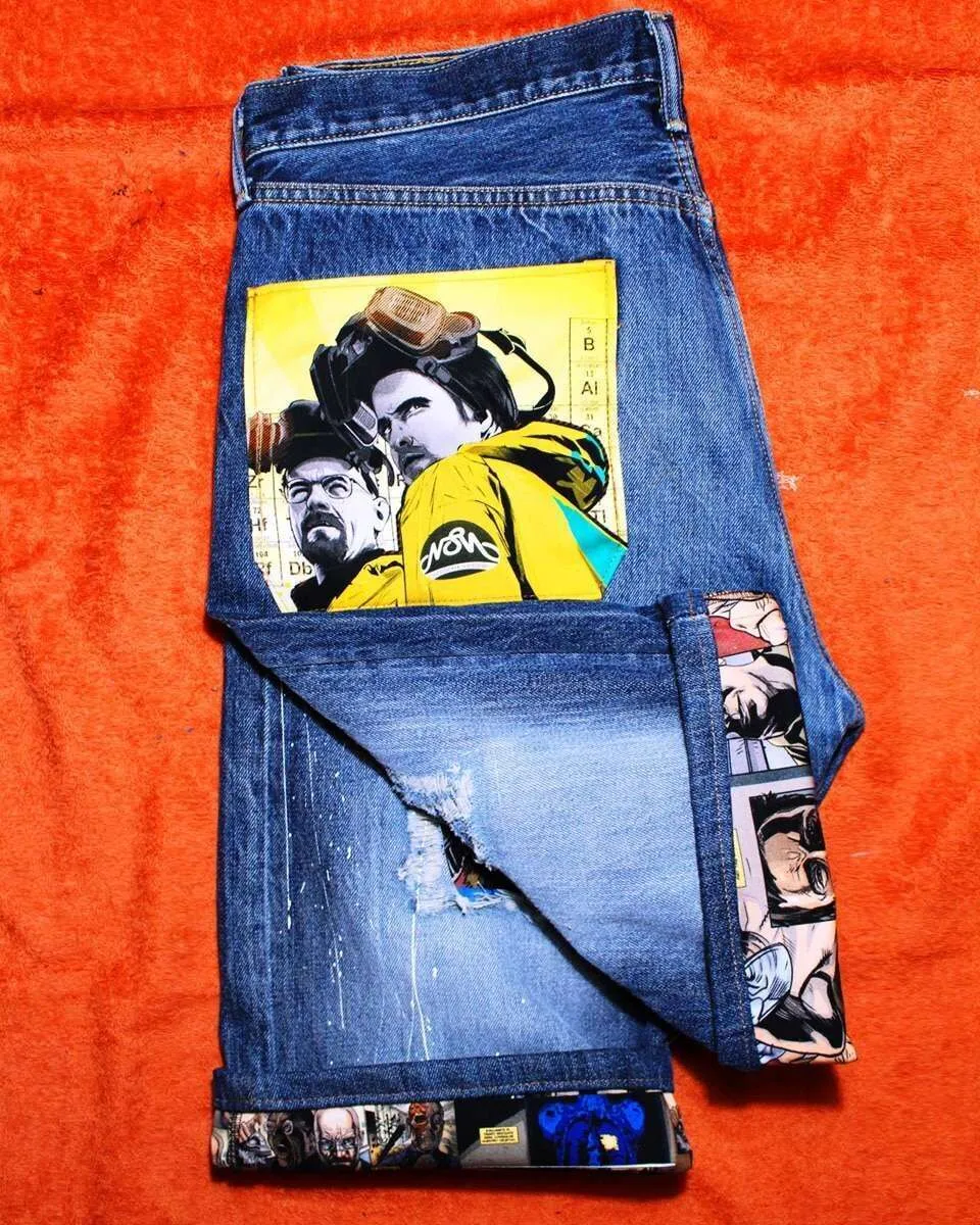 Never Say Never Levi's Breaking Bad bermuda jeans custom