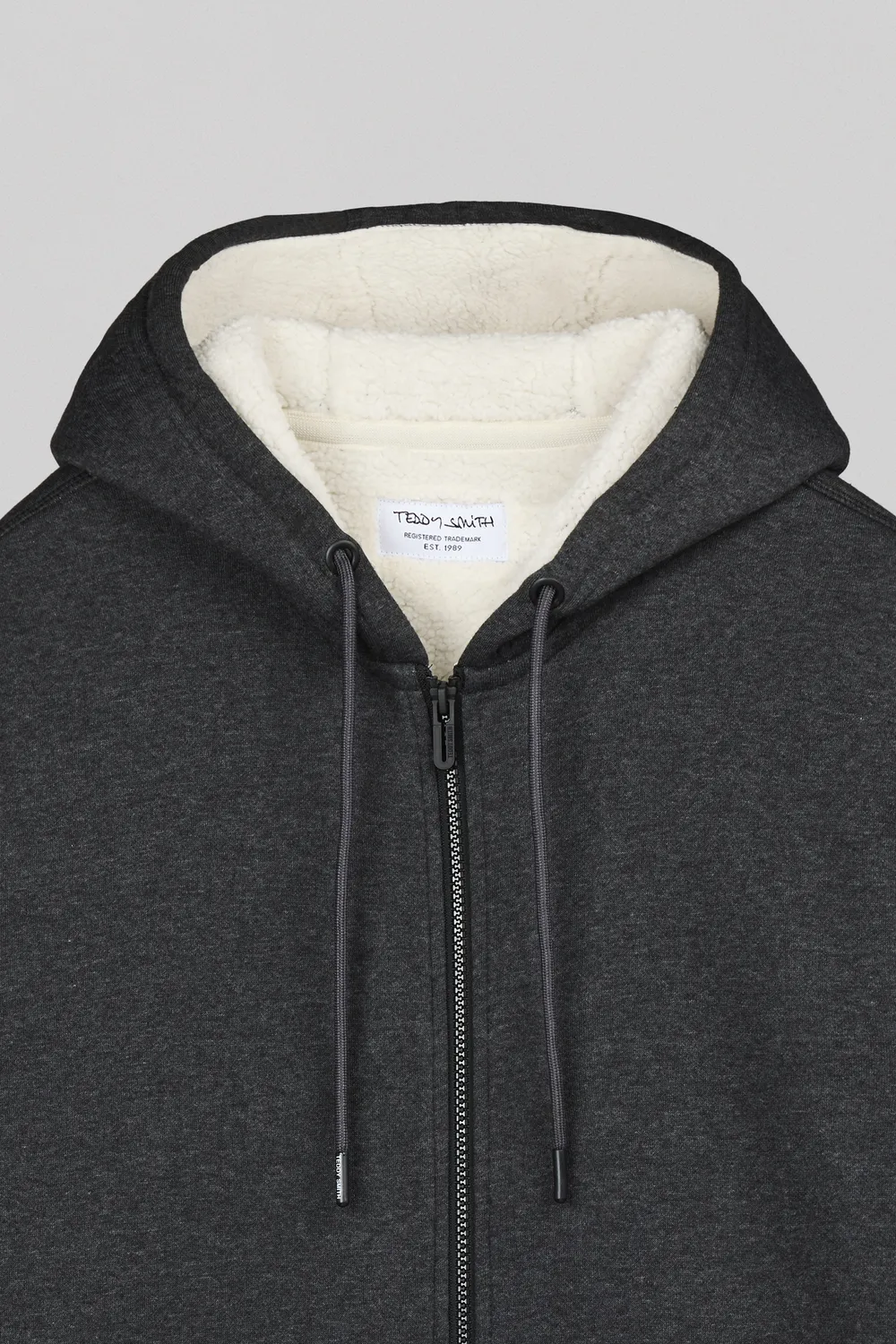 Teddy Smith G-Ony Hoody Zip Felpa Sherpa Nero Uomo